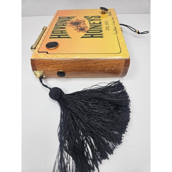 Havana Honeys Del Sol Vintage Wood Cigar Box Purse Orsons Place New W/strap - Picture 4 of 10